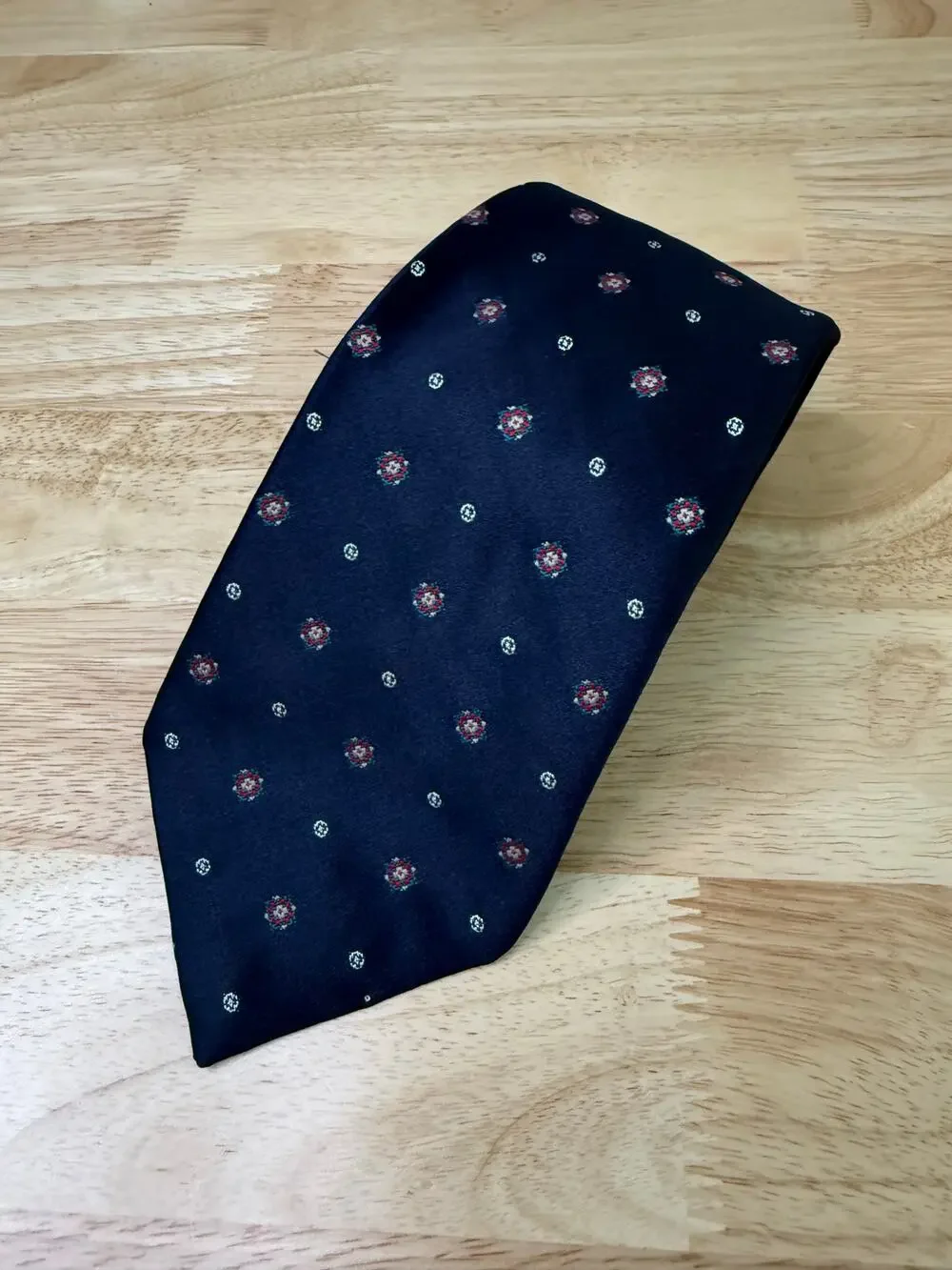 Gian Paolo Italy Men's Neck Tie Navy Blue Red Geometric